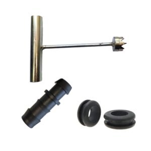 AQUAPARI Drip Irrigation 16MM Drill Bit Rubber Grommet Start Connector for 16mm take Off PVC Pipe Hose Joiners Set of Type (1 DRILL BIT WITH 100 PIECES GROMMET, 100 PIECES TAKEOFF) Visit the Aquapari Store